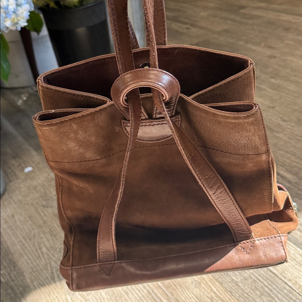 ELLINGTON Brown Suede & Leather Backpack tote - Picture 7 of 7